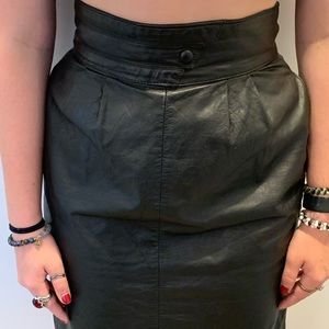 Vintage Genuine Leather Skirt